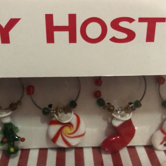 New in Box “Hostess Set” Wine Charms/Bottle Stopper/Napkins-Holiday Vibes - Picture 6 of 8